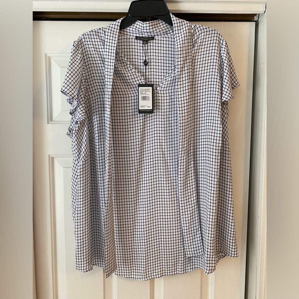 Black and white plaid blouse